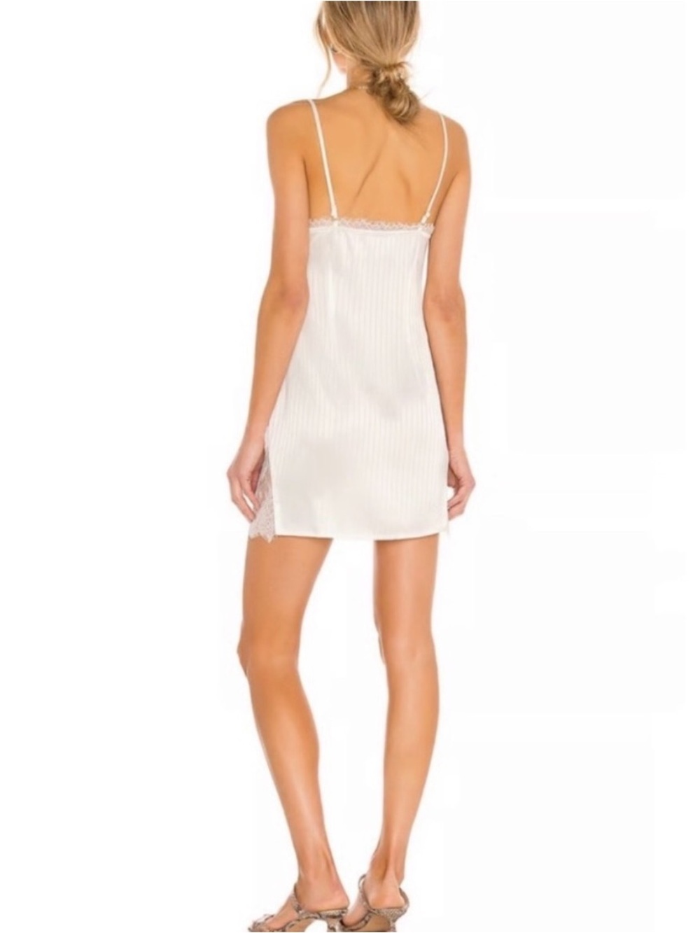 House of Harlow 1960 Ivory Lace-Trim Slip Romantic Dress Satin Whimsical Size S - Picture 3 of 12
